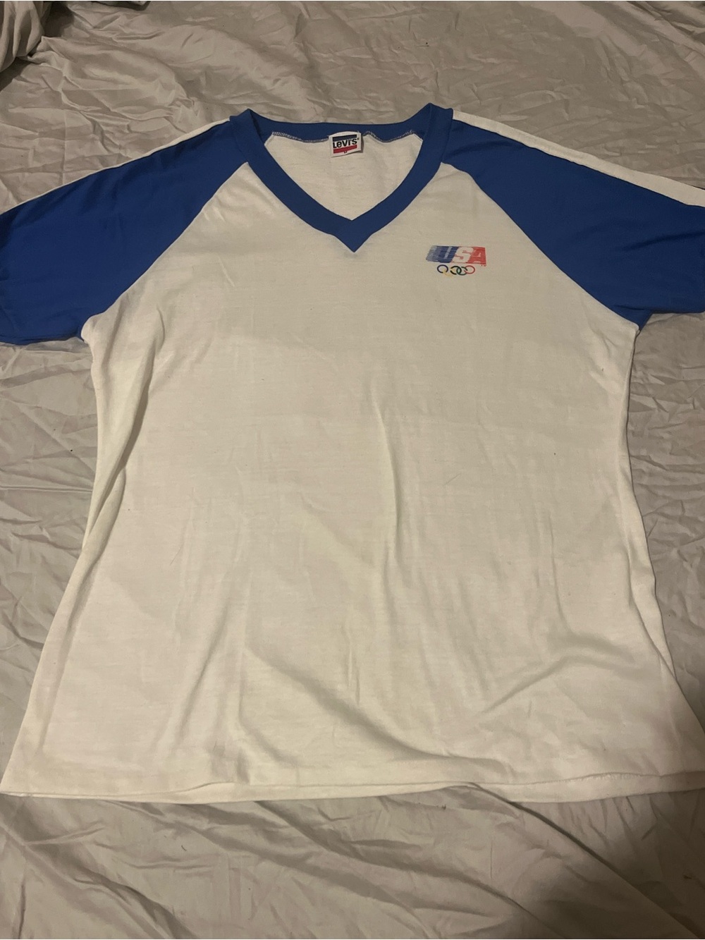 Vtg Levi's USA Olympics V-Neck Shirt